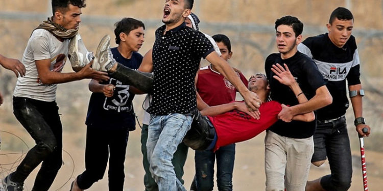 "غزہ” میں پرامن احتجاج پر صیہونی فوج کی فائرنگ ،50فلسطینی زخمی