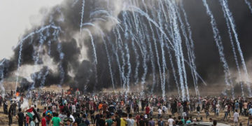 غزہ:حق واپسی مارچ پر صیہونی فوج کی فائرنگ، ایک فلسطینی شہید97 زخمی