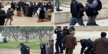 مسجد اقصیٰ: صیہونی فوج کا نمازیوں پرحملہ،خاتون سمیت12 گرفتار