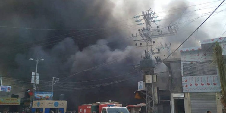 غزہ کی نصیرت کیمپ کی مارکیٹ میں آتشزدگی، لاکھو شیکل مالیت کا سامان خاکستر