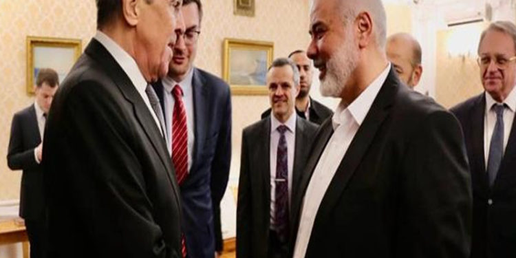 ماسکو:اسماعیل ھنیہ کی روسی وزیرخارجہ سرگئی لاروف سے ملاقات