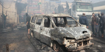 غزہ کی نصیرت کیمپ کی مارکیٹ میں آتشزدگی، لاکھو شیکل مالیت کا سامان خاکستر