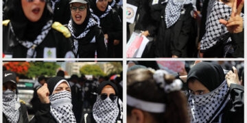 غزہ کی خواتین کا اسرائیلی قبضے کے خلاف احتجاجی مظاہرہ