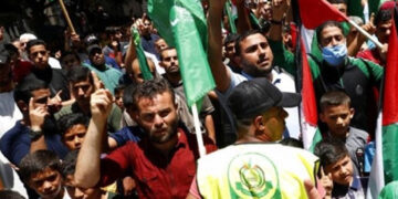 صہیونی قبضے کے خلاف غزہ میں احتجاجی مظاہرہ ،ہزاروں افراد کی شرکت