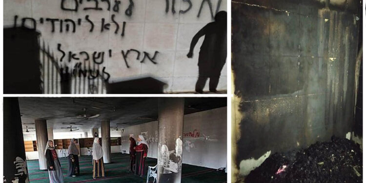 بیت المقدس: صیہونی آبادکاروں نے مسجدکو آگ لگادی