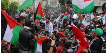 تیونس کے ہزاروں افرادکاصیہونی ریاست کے خلاف احتجاجی مظاہرہ