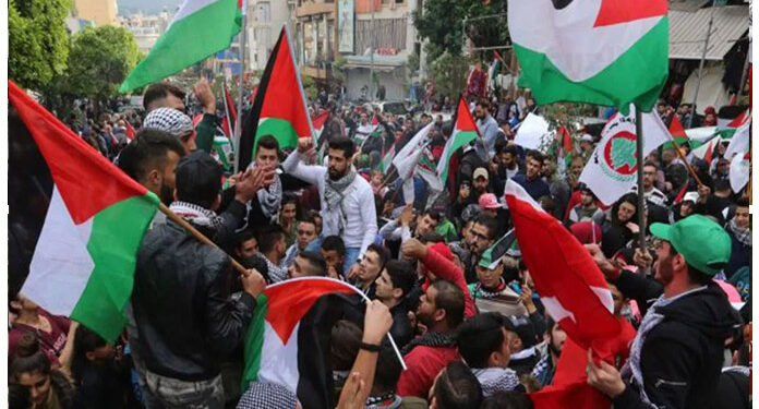 تیونس کے ہزاروں افرادکاصیہونی ریاست کے خلاف احتجاجی مظاہرہ