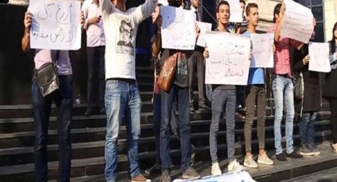 مصری صحافیوں کاصہیونیوں سے تعلقات معمول پر لانےکی خلاف احتجاج