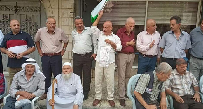 انتظامی حرست کے تحت گرفتار فلسطینی قیدیوں کے اہل خانہ کا احتجاج