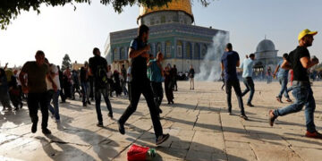 صہیونی آبادکاروں  نےفوج کی نگرانی میں ایک بار پھر مسجد اقصیٰ پر دھاوا بول دیا
