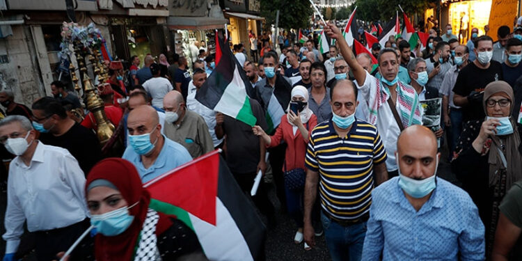 صیہونی ریاستی دہشتگردی کے خلاف فلسطینیوں کا احتجاج