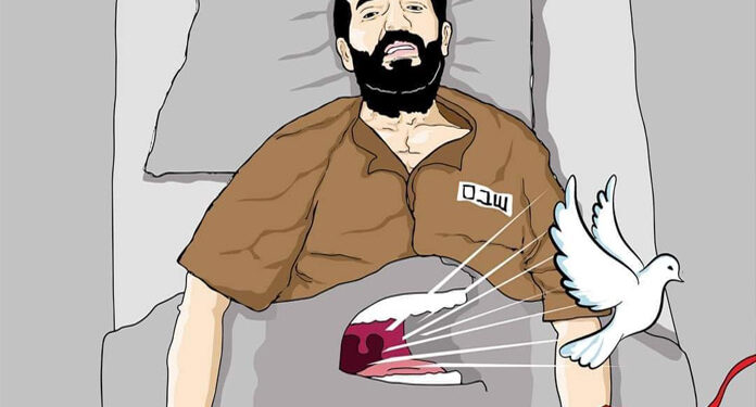 فلسطینی قیدی ماہر الاخرس کو زندگی اور موت کی جنگ لڑتے ہوئے آج 102دن ہوگئے