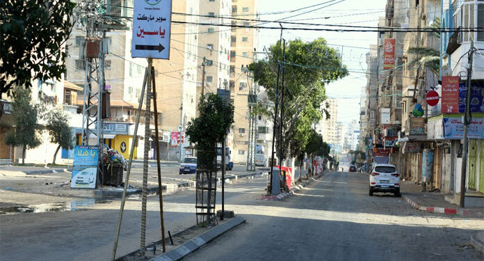 غزہ میں عالمی وبا کورونا کے باعث کرفیو جاری