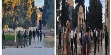 صہیونی شر پسندوں کا فوج کی سرپرستی میں قبلہ اول پر دھاوا