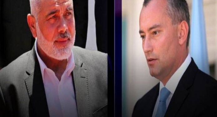 اسماعیل ھنیہ کی نیکولائی میلادینوف سے ویڈیو لنک پر گفتگو