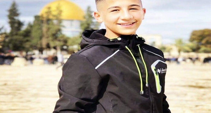14 سالہ فلسطینی بچہ صہیونی جیل میں قید