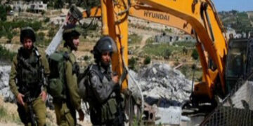 Israeli-occupation-forces have demolished ten Palestinian-occupied-houses