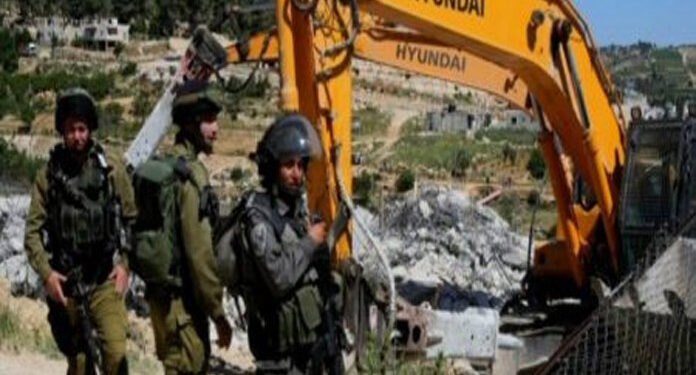 Israeli-occupation-forces have demolished ten Palestinian-occupied-houses