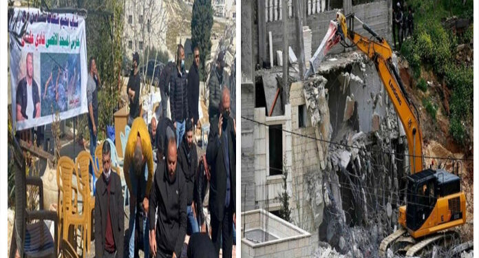 صہیونی فوج نے فلسطینی کا گھر  مسمار کر نے کے بعد عارضی خیمہ بھی تباہ کر دیا
