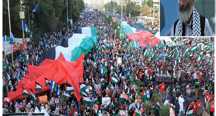 صہیونی مظالم کے خلاف جماعت اسلامی کافلسطین یکجہتی مارچ