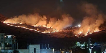 صیہونی آبادکاروں نے فلسطینیوں کے کھیتوں کو آگ لگادی