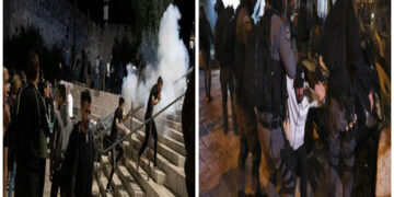 27 ویں شب میں قابض فوج کامسجد اقصٰی پر حملہ،  100 سے زائد فلسطینی زخمی