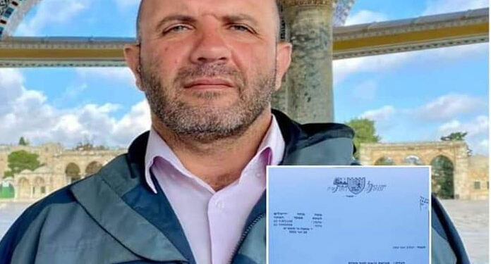 صہیونی حکام نے القدس کے رہائی پانے والےقیدی کی جلاوطنی میں توسیع کردی