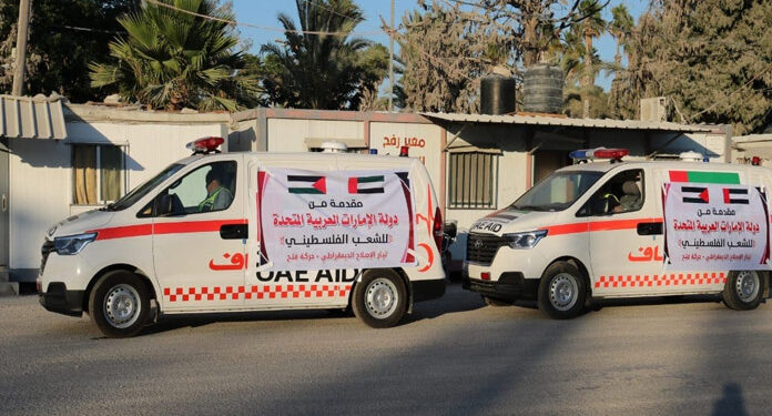 صیہونی دہشتگردی کے شکار "غزہ” کیلئے امارات کا20 ایمبولینسز کا تحفہ