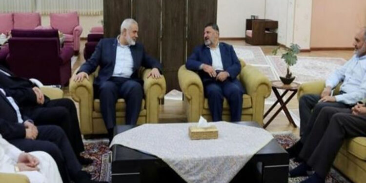 تہران : اسماعیل ھنیہ کی دعوت واصلاح کے سربراہ سے ملاقات