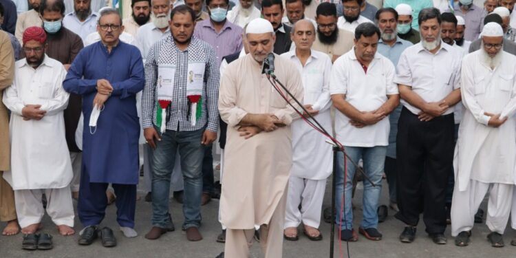 سید علی گیلانی کی غائبانہ نماز جنازہ، فلسطین فاؤنڈیشن کے سیکٹری جنرل کی شرکت