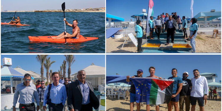 یورپی یونین کے نمائندہ خصوصی کادورہ غزہ، کشتی رانی بھی کی