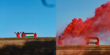 برطانیہ  میں فلسطین کے حامیوں نے اسرائیلی اسلحہ ساز کمپنی کو بند کردیا