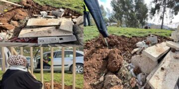 صہیونی فوج کی قدیم فلسطینی قبرستان  کی مسماری جاری