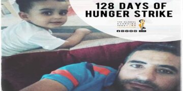 فلسطینی قیدی  کی  بھوک ہڑتال 128ویں روز میں داخل