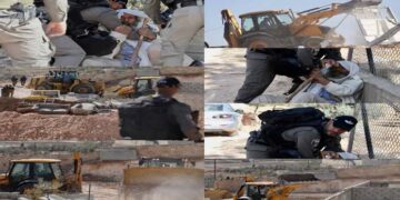 صہیونی فوج کی فلسطینی پر حملہ اور گھر کی مسماری