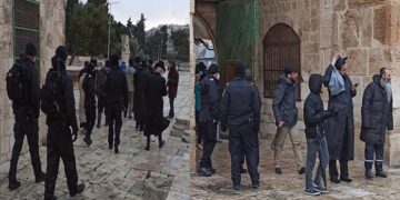 صہیونی آبادکاروں کے  فول پروف سیکیورٹی میں مسجد اقصیٰ پر حملے جاری