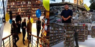 غزہ میں صہیونی  فوجی تباہ کاریوں کا نشانہ بننے والا کتب خانہ دوبارہ کھل گیا