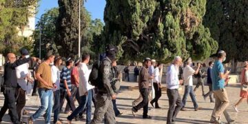 صہیونی انتہا پسندوں کے قبلہ اول پر دھاوے، جھڑپوں میں 12 فلسطینی زخمی8 گرفتار