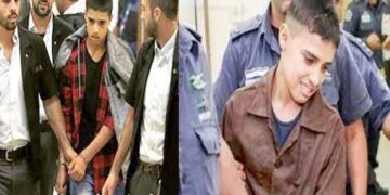 احمد مناصرہ سمیت نابالغ بچوں کی صہیونی قید کے خلاف فلسطینی طلباء کا احتجاج