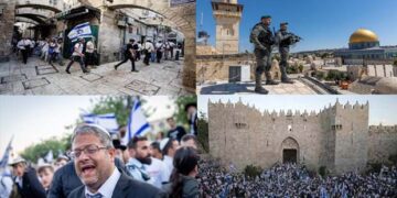 فلیگ مارچ: صہیونی سیکیورٹی فورسز کا فلسطینیوں پر وحشیانہ تشدد،18 گرفتار  