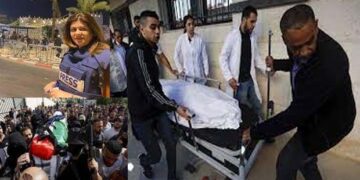 مقبوضہ فلسطین: الجزیرہ کی صحافی خاتون کے جنازے پر صہیونی پولیس کاحملہ