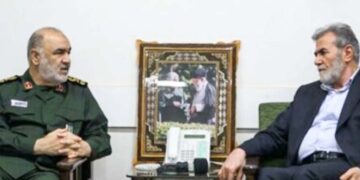 اسلامی جہاد کے سیکرٹری جنرل کی ایرانی پاسداران انقلاب کےسربراہ سے ملاقات