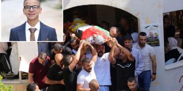 صہیونی دہشتگردی سے شہید 16سالہ فلسطینی بچہ سپردخاک