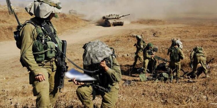 صہیونی فورسز کی غزہ  کی سرحد پر فوجی مشقیں