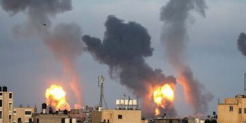 صیہونی فضائیہ کی محصورشہر غزہ پر تیسرے روز بھی بمباری جاری
