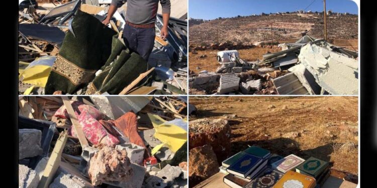 نابلس: صیہونی فوج کے ہاتھوں مسجد شہید