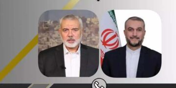 ایرانی وزیرخارجہ اور اسماعیل ھنیہ کے درمیان ٹیلی فونک رابطہ، صہیونی جارحیت پر تبادلہ خیال