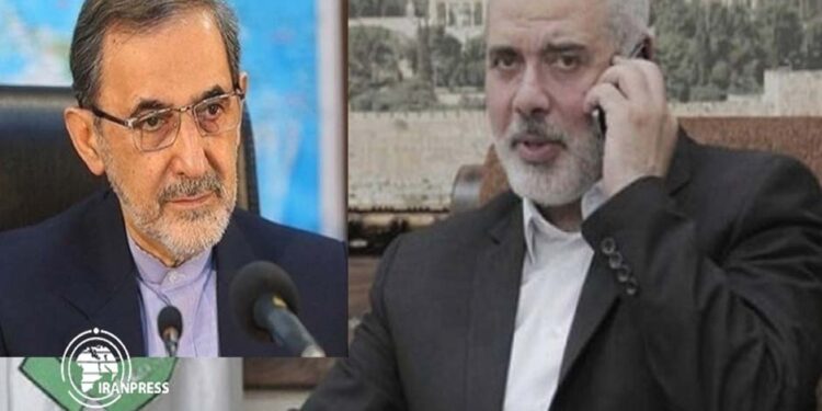 علی اکبر ولایتی کا اسماعیل ھنیہ سے رابطہ، صیہونی دشمن کے خلاف حمایت کی یقین دہانی