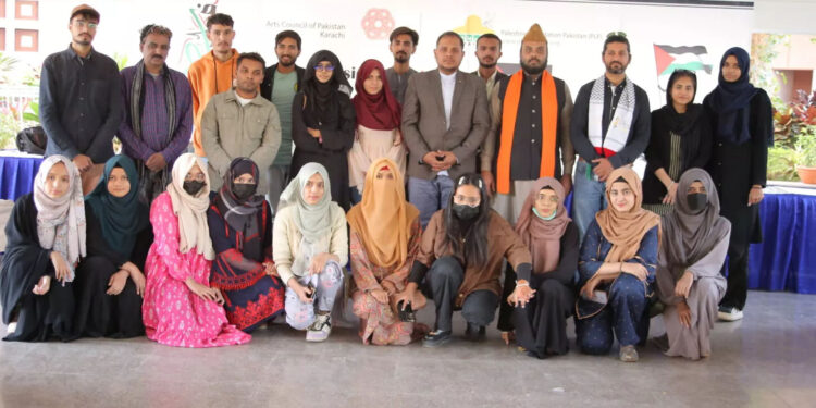 غزہ میں بچوں کا قتل بند کرو: دو روزہ آرٹس ورکشاپ کا آغاز ہو گیا