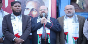 کراچی: فلسطین فاؤنڈیشن پاکستان کی اسرائیل نامنظور ریلی، حماس ترجمان کی شرکت